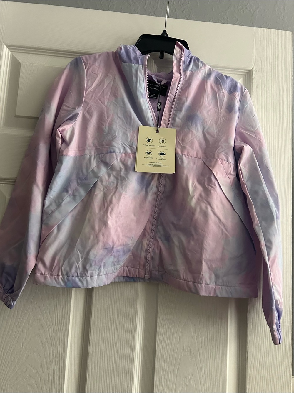 Girls' Tie-Dye Windbreaker Jacket - Pink & Lavender